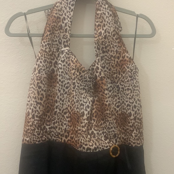 Miss Fortune XL leopard/black Halter dress - Picture 2 of 7